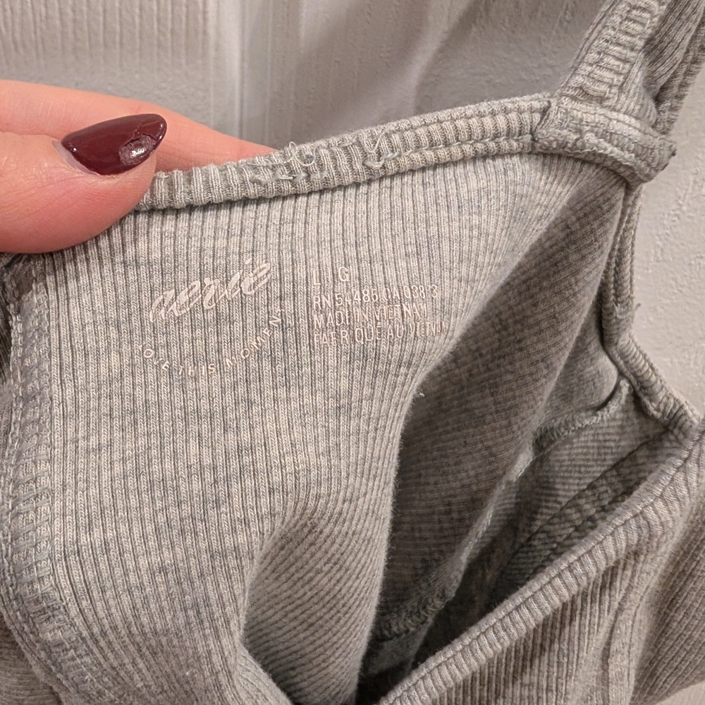Aerie Light Gray Ribbed Tank - Picture 3 of 6